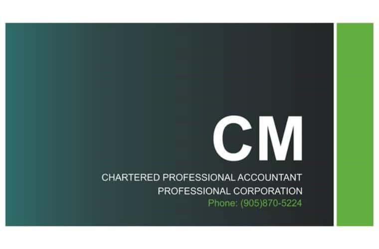 The logo for CM Chartered Professional Accountant.